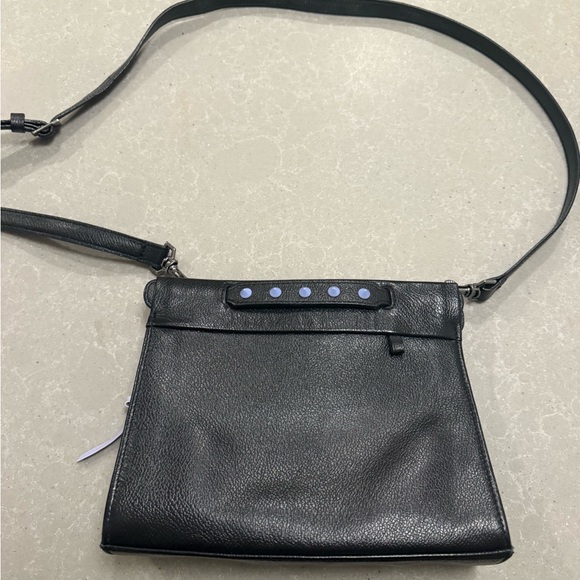 Min & Mon Black Crossbody Bag with Blue Accents - Picture 1 of 5